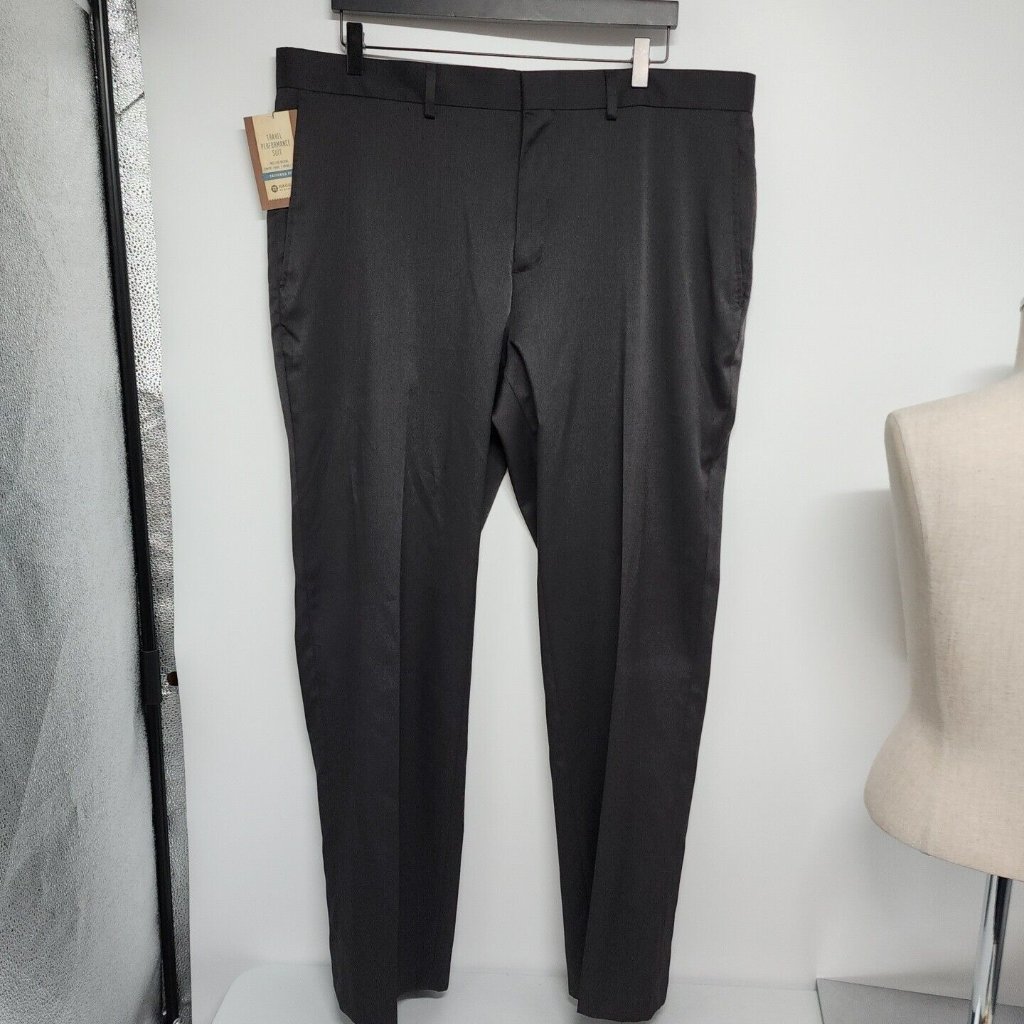 New Haggar Tailored Fit Travel Performance Black Suit Pants Size 40 X 32 Stripe